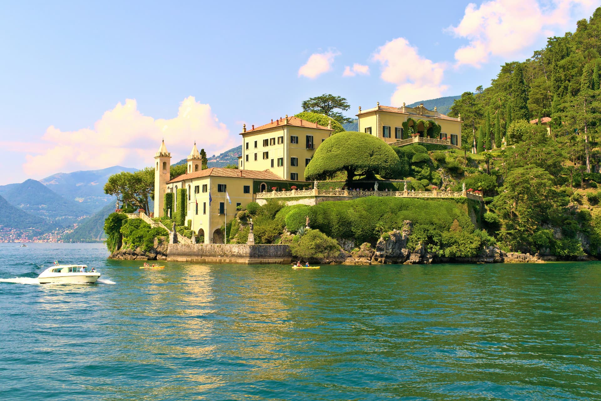Historic lakeside villa with terraced gardens on Lake Como